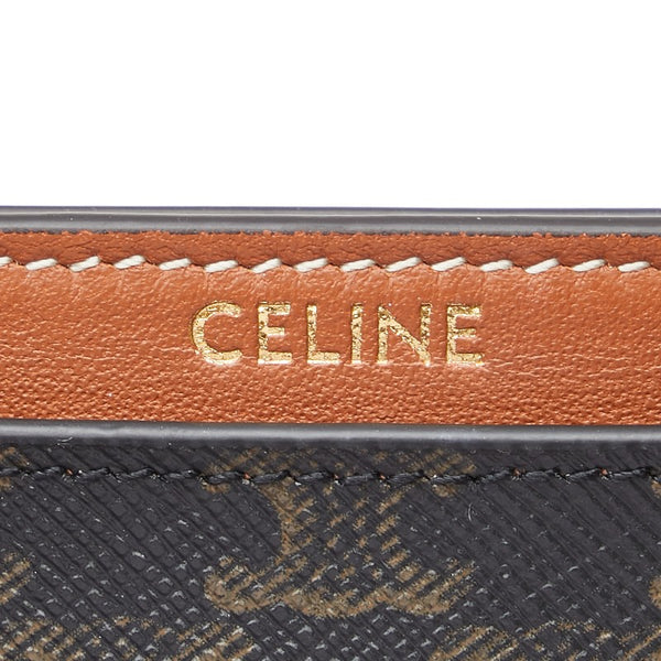 セリーヌ トリオンフ カードケース ブラック ブラウン PVC レザー レディース CELINE 【中古】