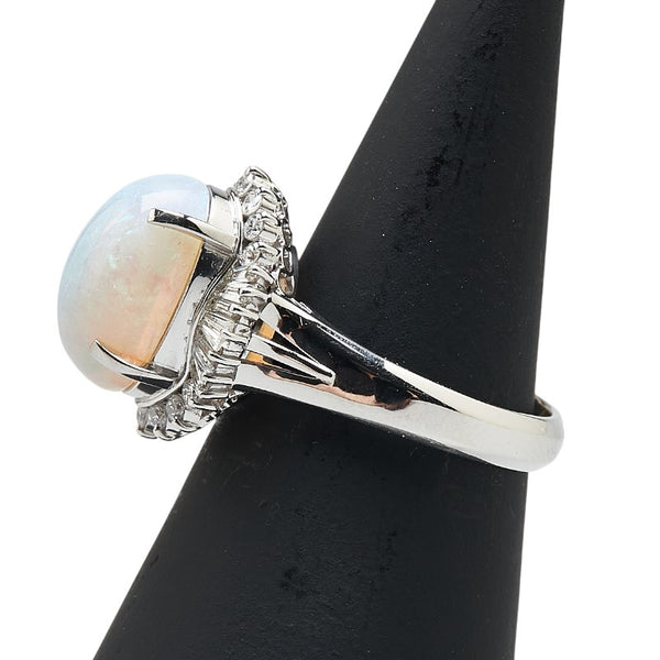 Pt900 プラチナ オパール3.508ct ダイヤ0.521ct リング 指輪 レディース 12号 【中古】