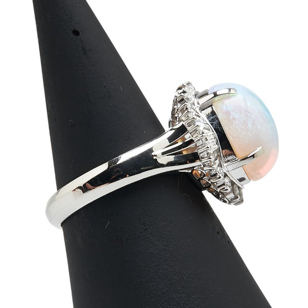 Pt900 プラチナ オパール3.508ct ダイヤ0.521ct リング 指輪 レディース 12号 【中古】