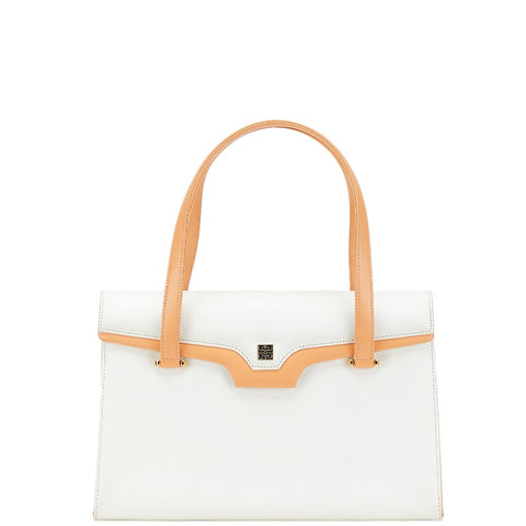 ジバンシー 4Gロゴ ハンドバッグ ホワイト オレンジ レザー レディース Givenchy 【中古】
