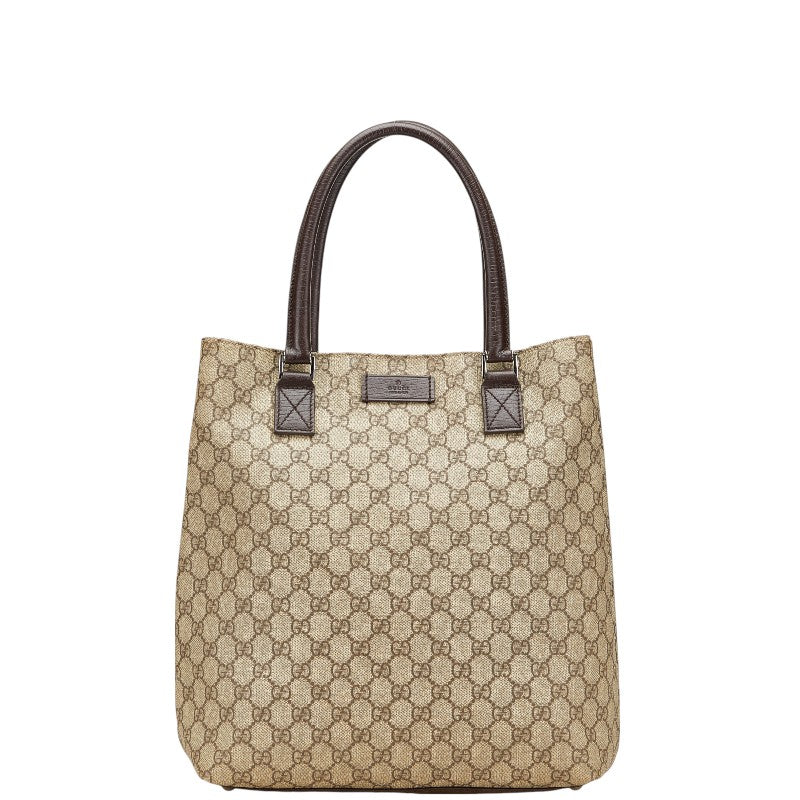 グッチ GGスプリーム トートバッグ 131220 ブラウン PVC レザー レディース GUCCI 【中古】