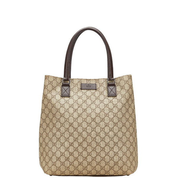 グッチ GGスプリーム トートバッグ 131220 ブラウン PVC レザー レディース GUCCI 【中古】