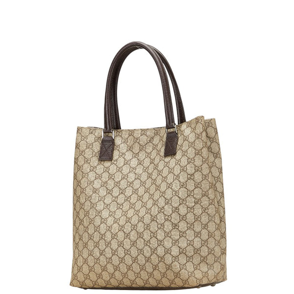 グッチ GGスプリーム トートバッグ 131220 ブラウン PVC レザー レディース GUCCI 【中古】