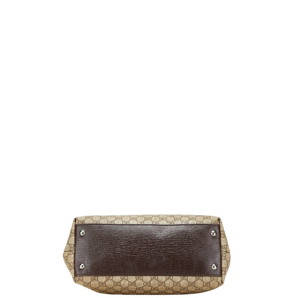 グッチ GGスプリーム トートバッグ 131220 ブラウン PVC レザー レディース GUCCI 【中古】