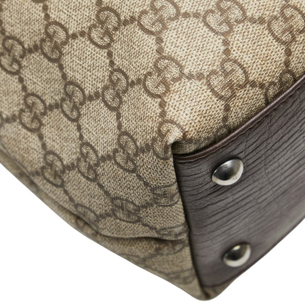 グッチ GGスプリーム トートバッグ 131220 ブラウン PVC レザー レディース GUCCI 【中古】