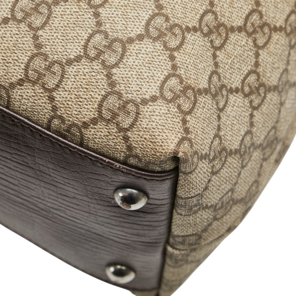 グッチ GGスプリーム トートバッグ 131220 ブラウン PVC レザー レディース GUCCI 【中古】