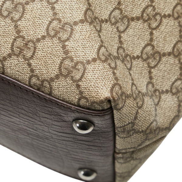 グッチ GGスプリーム トートバッグ 131220 ブラウン PVC レザー レディース GUCCI 【中古】