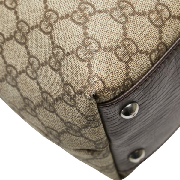 グッチ GGスプリーム トートバッグ 131220 ブラウン PVC レザー レディース GUCCI 【中古】