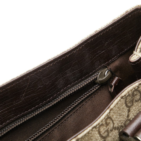 グッチ GGスプリーム トートバッグ 131220 ブラウン PVC レザー レディース GUCCI 【中古】