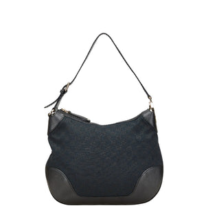 グッチ GGキャンバス ワンショルダーバッグ 211810 ブラック キャンバス レザー レディース GUCCI 【中古】