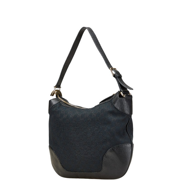 グッチ GGキャンバス ワンショルダーバッグ 211810 ブラック キャンバス レザー レディース GUCCI 【中古】
