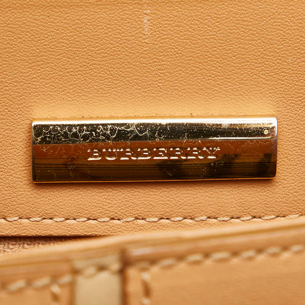 バーバリー ノバチェック ロゴ ワンショルダーバッグ ベージュ レザー レディース BURBERRY 【中古】