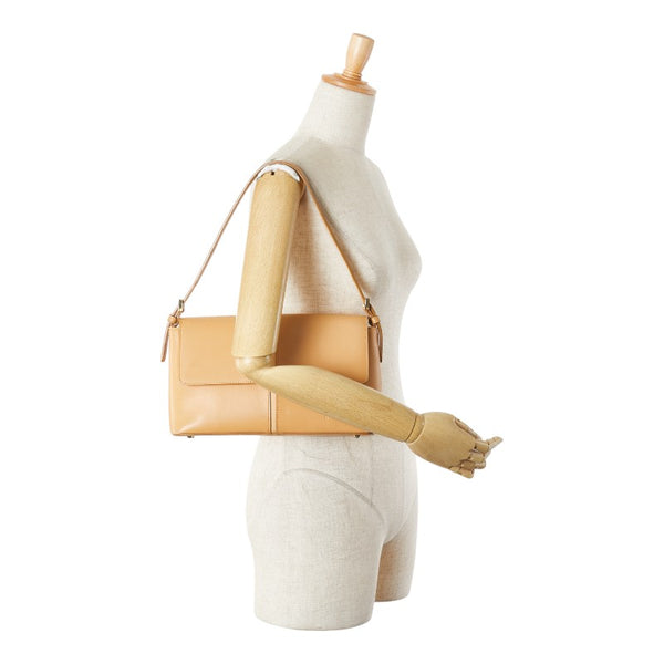 バーバリー ノバチェック ロゴ ワンショルダーバッグ ベージュ レザー レディース BURBERRY 【中古】