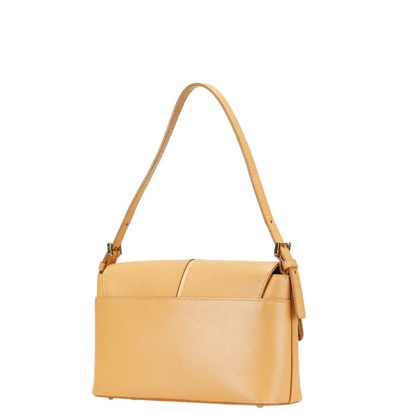 バーバリー ノバチェック ロゴ ワンショルダーバッグ ベージュ レザー レディース BURBERRY 【中古】