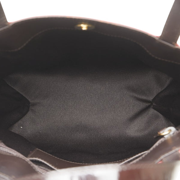 バーバリー チェック ハンドバッグ グリーン レッド ブラック ウール エナメル スエード レディース BURBERRY 【中古】