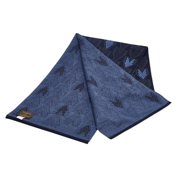 ルイ ヴィトン エシャルプ トリプルV マフラー M70031 ネイビー ブルー ウール レディース LOUIS VUITTON 【中古】