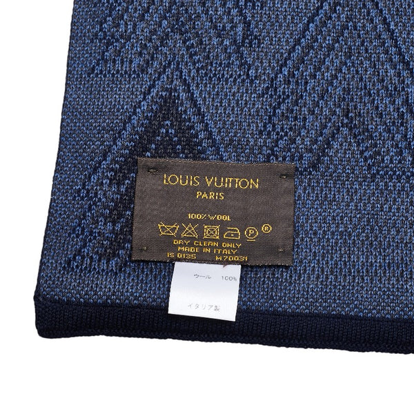 ルイ ヴィトン エシャルプ トリプルV マフラー M70031 ネイビー ブルー ウール レディース LOUIS VUITTON 【中古】