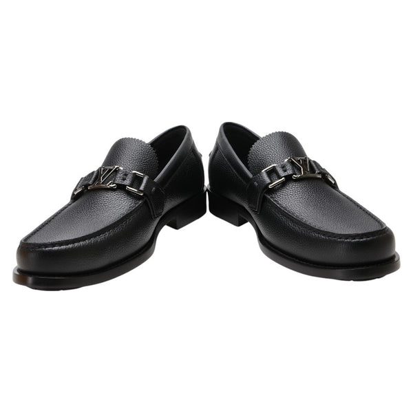 ルイ ヴィトン メジャー ライン LV ローファー サイズ:7 ブラック レザー メンズ LOUIS VUITTON 【中古】