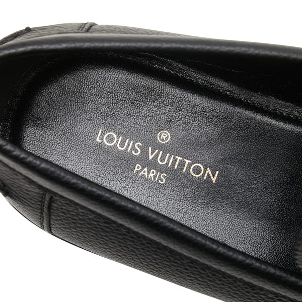 ルイ ヴィトン メジャー ライン LV ローファー サイズ:7 ブラック レザー メンズ LOUIS VUITTON 【中古】