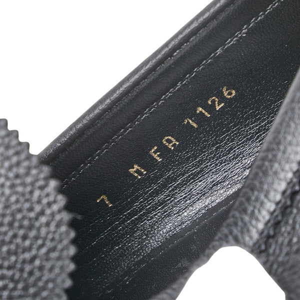 ルイ ヴィトン メジャー ライン LV ローファー サイズ:7 ブラック レザー メンズ LOUIS VUITTON 【中古】