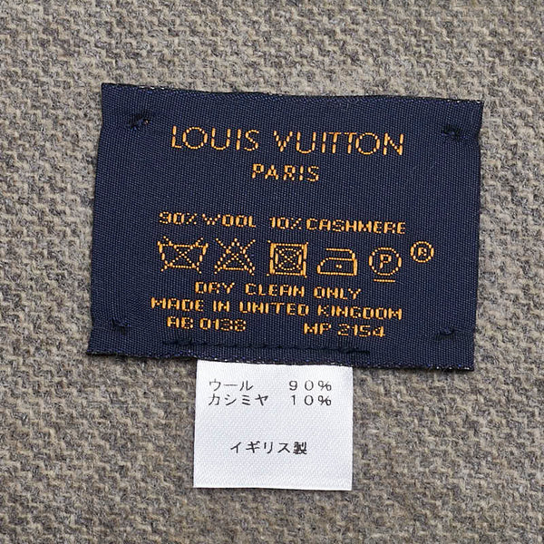 ルイ ヴィトン エシャルプ シティフルオ マフラー MP2154 イエロー グレー ウール カシミヤ レディース LOUIS VUITTON 【中古】