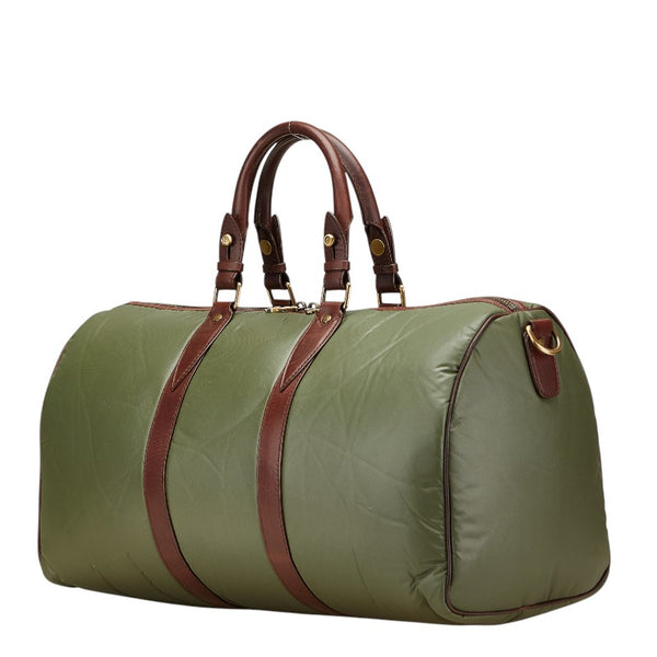ハンティングワールド ワッペン ボストンバッグ ショルダーバッグ 2WAY カーキ ブラウン マルチカラー ナイロン レザー レディース HUNTING WORLD 【中古】