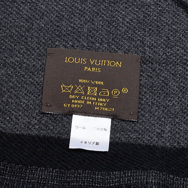 ルイ ヴィトン エシャルプ カレッジ LV リーグ マフラー M70621 ブラック マルチカラー ウール レディース LOUIS VUITTON 【中古】