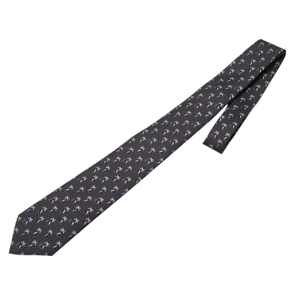 ルイ ヴィトン クラヴァット LV パームツリーズ ネクタイ M71735 グレー マルチカラー シルク メンズ LOUIS VUITTON 【中古】