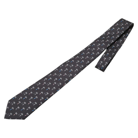 ルイ ヴィトン クラヴァット LV パームツリーズ ネクタイ M71735 グレー マルチカラー シルク メンズ LOUIS VUITTON 【中古】