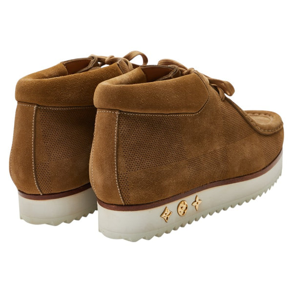 ルイ ヴィトン × NIGO ダミエ LV モッズライン ブーツ サイズ:7 ブラウン スウェード メンズ LOUIS VUITTON 【中古】