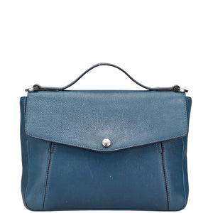 ブルガリ フラップ ハンドバッグ 38639 ダークブルー レザー レディース BVLGARI 【中古】