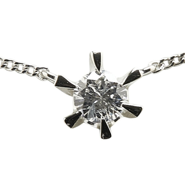 Pt900 プラチナ Pt850 プラチナ ダイヤ0.312ct プチ ネックレス レディース 【中古】