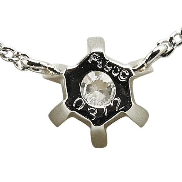 Pt900 プラチナ Pt850 プラチナ ダイヤ0.312ct プチ ネックレス レディース 【中古】