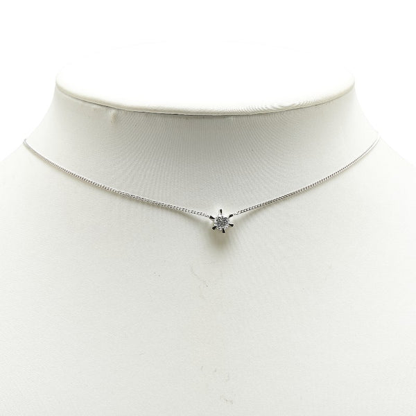 Pt900 プラチナ Pt850 プラチナ ダイヤ0.312ct プチ ネックレス レディース 【中古】