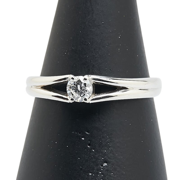 Pt900 プラチナ ダイヤ0.18ct リング 指輪 レディース 13号 【中古】