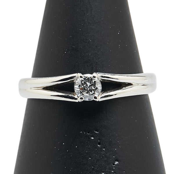 Pt900 プラチナ ダイヤ0.18ct リング 指輪 レディース 13号 【中古】