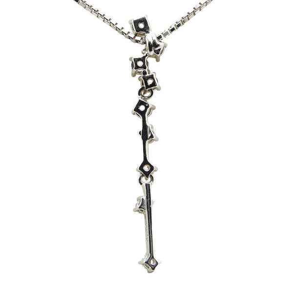 K18WG ホワイトゴールド ダイヤ0.36ct ペンダントネックレス レディース 【中古】