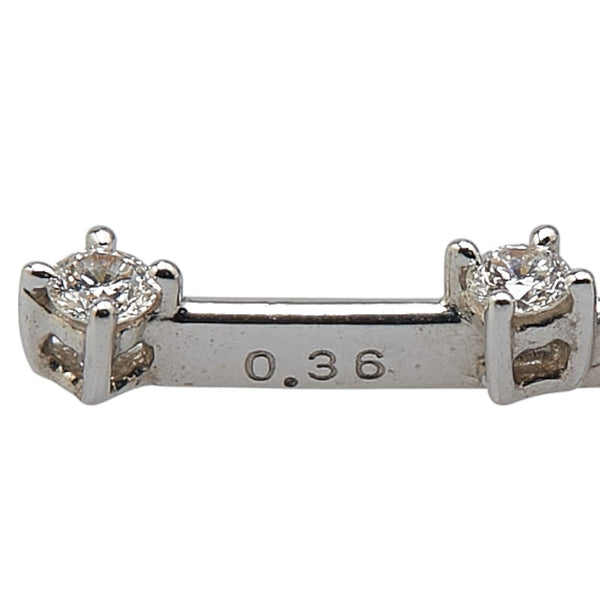 K18WG ホワイトゴールド ダイヤ0.36ct ペンダントネックレス レディース 【中古】