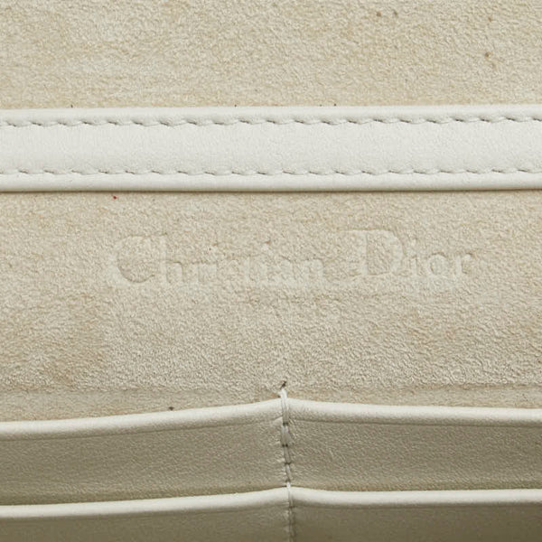 ディオール CDロゴ 星 スター モチーフ チェーンウォレット ショルダーバッグ ホワイト ゴールド レザー レディース Dior 【中古】