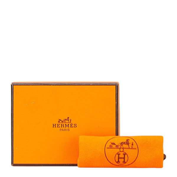 エルメス 4面 ミニ フォトケース フレーム ブラック シェーブル レディース HERMES 【中古】