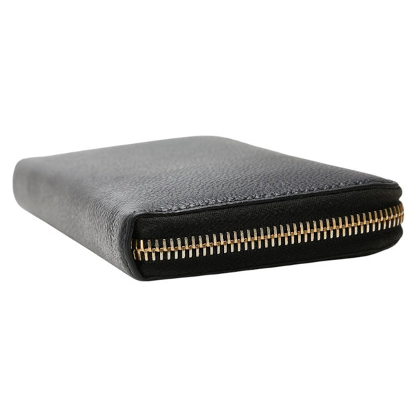 サンローラン YSLロゴ 長財布 ラウンドファスナー ブラック レザー レディース SAINT LAURENT 【中古】