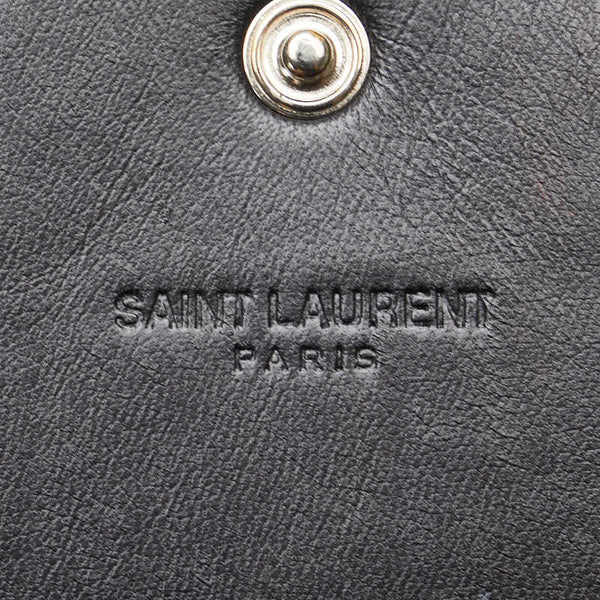 サンローラン クロコ型押し 長財布 ブラック レザー レディース SAINT LAURENT 【中古】