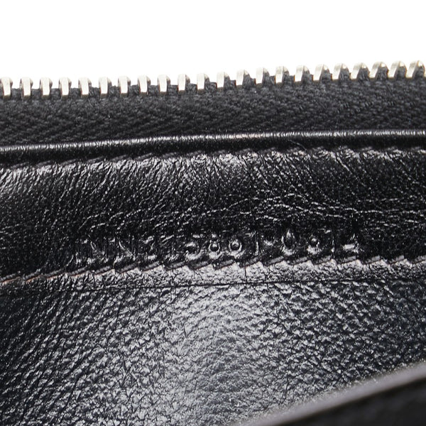 サンローラン クロコ型押し 長財布 ブラック レザー レディース SAINT LAURENT 【中古】