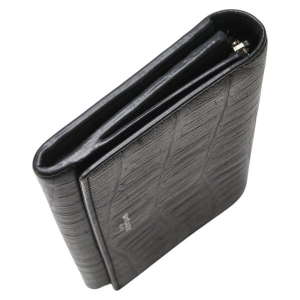 サンローラン クロコ型押し 長財布 ブラック レザー レディース SAINT LAURENT 【中古】