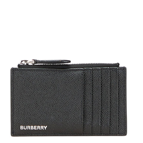 バーバリー ロゴ フラグメントケース カードケース ブラック レザー レディース BURBERRY 【中古】