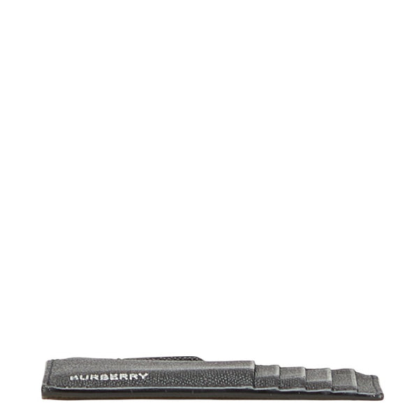 バーバリー ロゴ フラグメントケース カードケース ブラック レザー レディース BURBERRY 【中古】