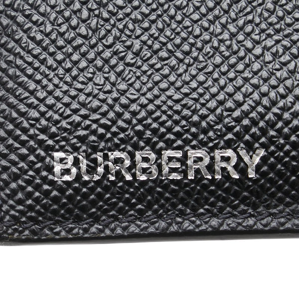 バーバリー ロゴ フラグメントケース カードケース ブラック レザー レディース BURBERRY 【中古】