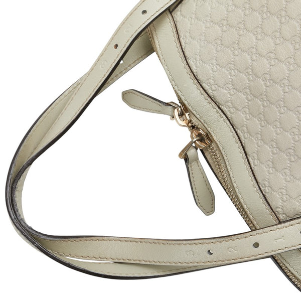 グッチ マイクログッチシマ ハンドバッグ ショルダーバッグ 2WAY 309614 アイボリー ホワイト レザー レディース GUCCI 【中古】