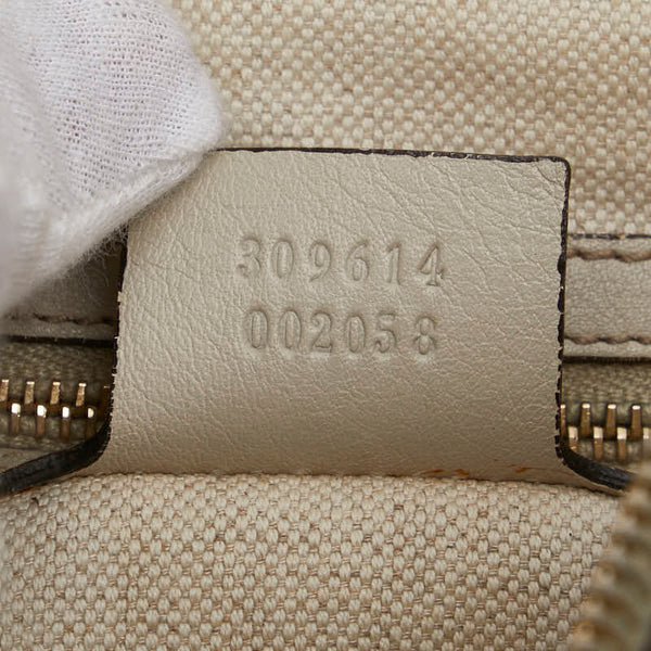 グッチ マイクログッチシマ ハンドバッグ ショルダーバッグ 2WAY 309614 アイボリー ホワイト レザー レディース GUCCI 【中古】