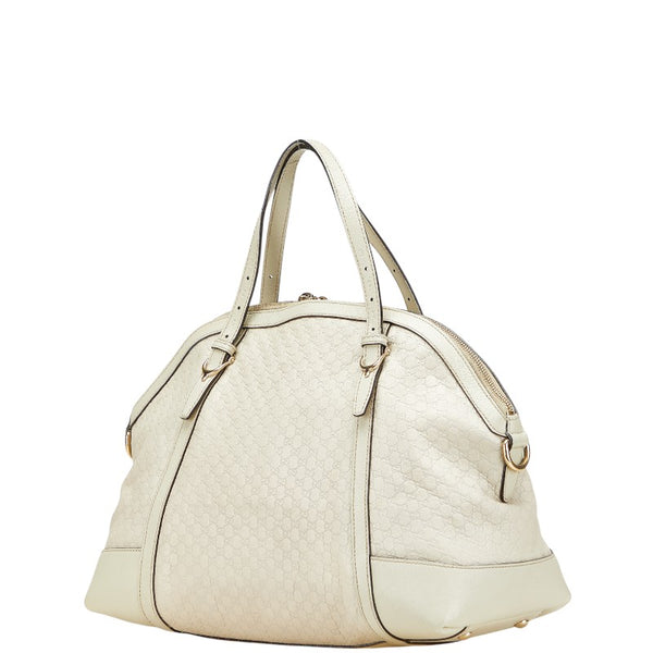 グッチ マイクログッチシマ ハンドバッグ ショルダーバッグ 2WAY 309614 アイボリー ホワイト レザー レディース GUCCI 【中古】